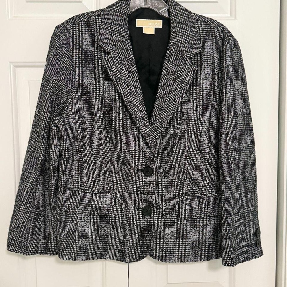 MICHAEL Michael Kors Women's Blazer Jacket Black and White Size 12 Professional